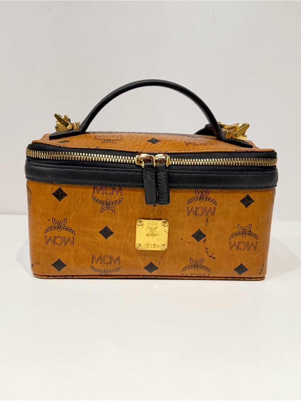 MCM Visetos Rockstar Vanity Case Crossbody Bag.